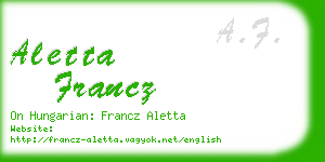 aletta francz business card